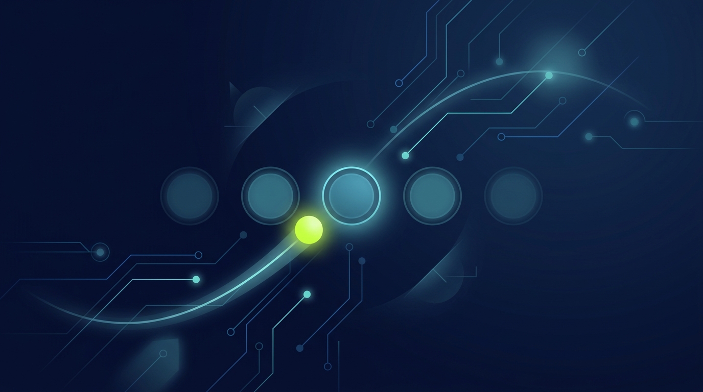 Abstract illustration of a glowing orb being sorted into one of several category slots, representing how AI files a brand into a single category