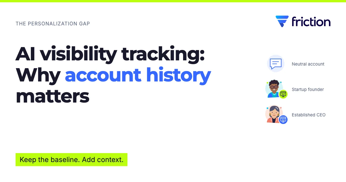 Whose AI experience are we measuring? Neutral tracking and accounts with different histories.
