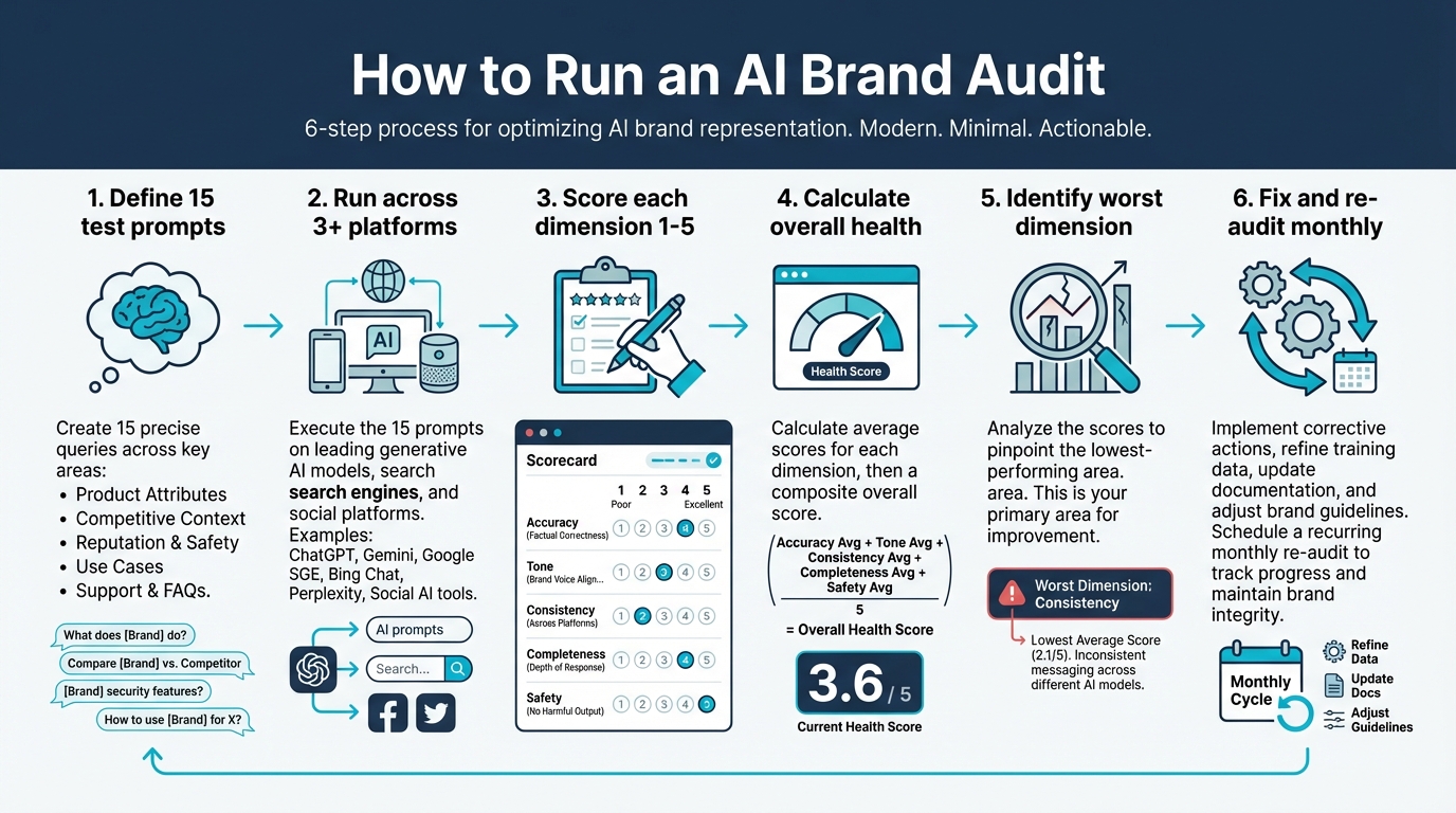 Six steps to run an AI brand health audit