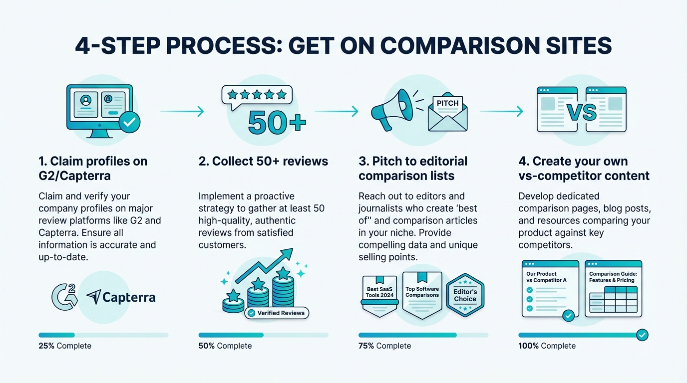 Four steps to get featured on the comparison sites AI cites