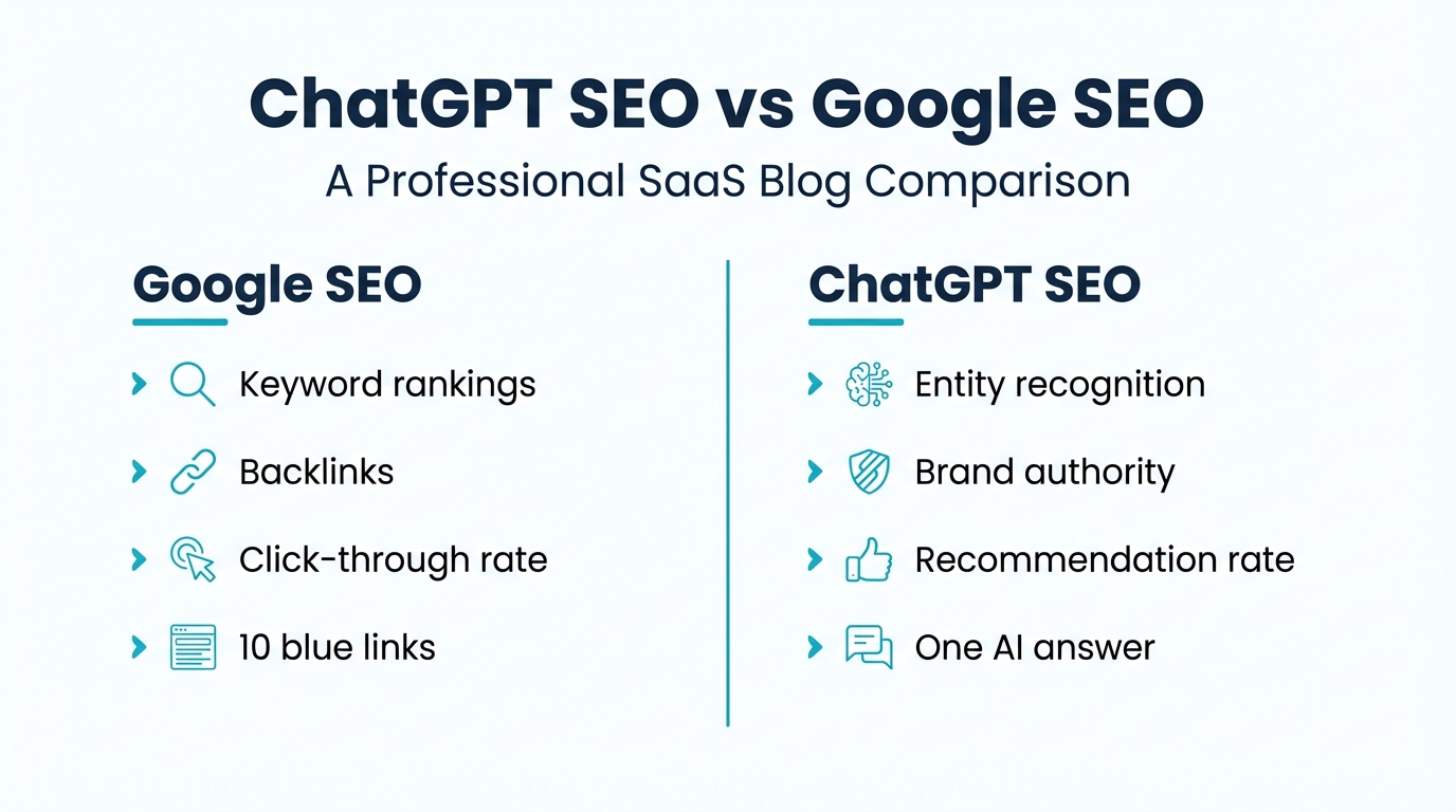 ChatGPT SEO vs Google SEO comparison
