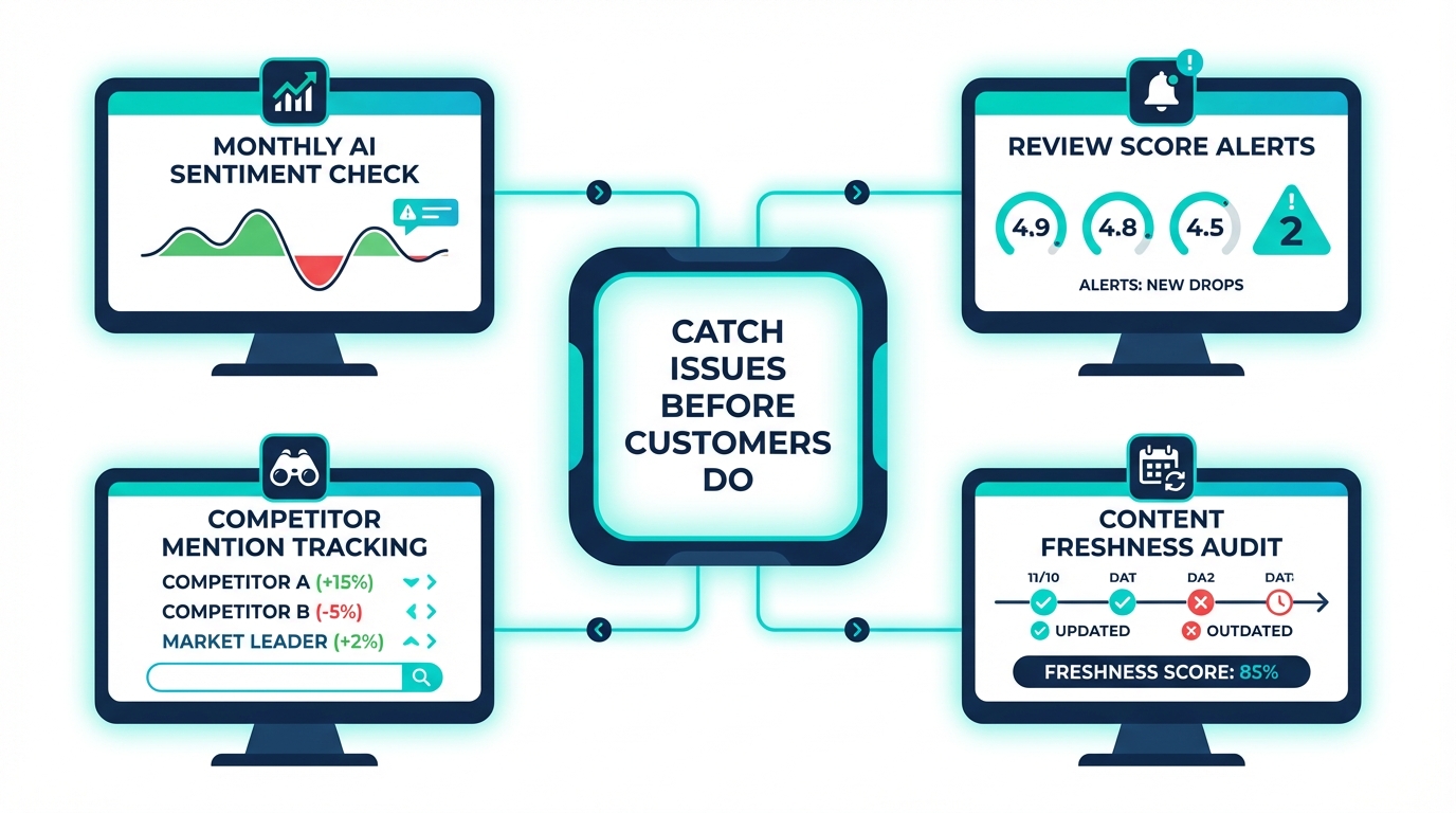 Four components of an AI reputation early warning system